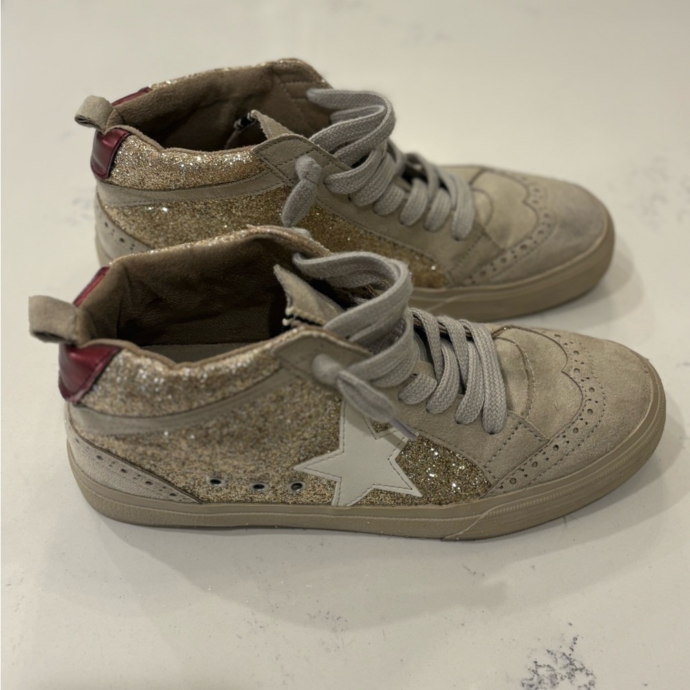 ShuShop Gold and Cream Women's Sneakers